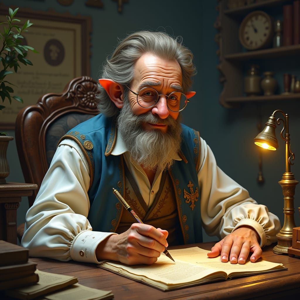 Halfling Wizard in Warm Fantasy Setting