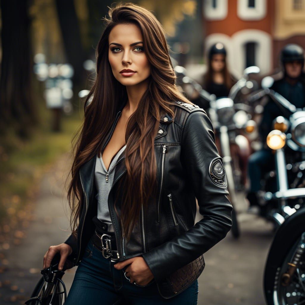Biker Girl on Choppers: Professional Photography