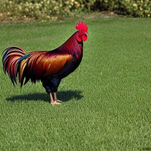 Bronze Rooster Sculpture Crowing Brightly