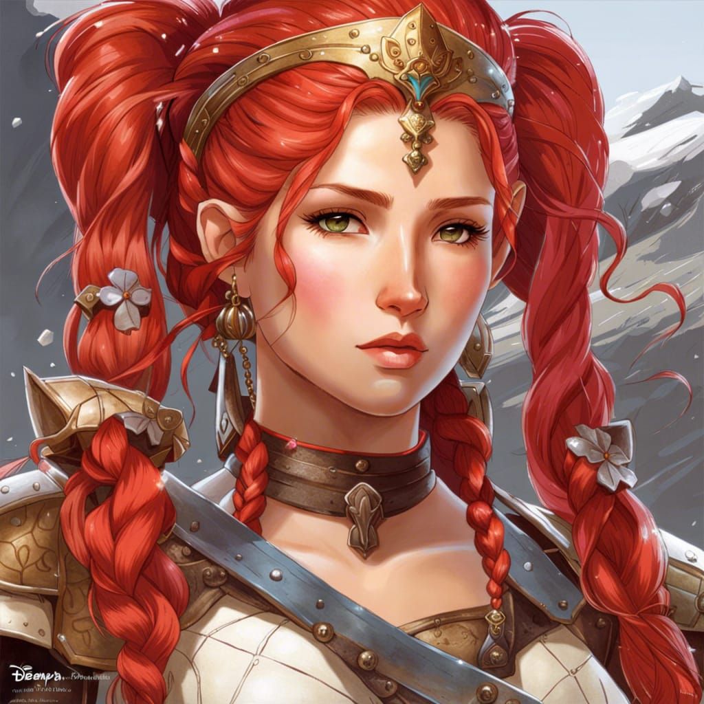Warrior Maiden Portrait Inspired by Game Concept Art