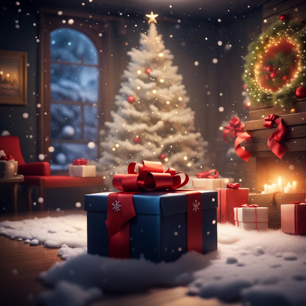 Cozy Christmas Scene for Advent Calendar Advertising