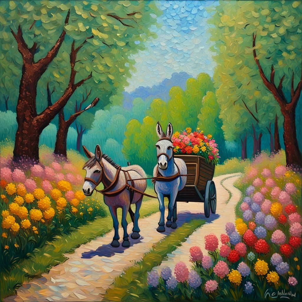 Robin Hood's Whimsical Journey: A Neo-Impressionistic Painti...