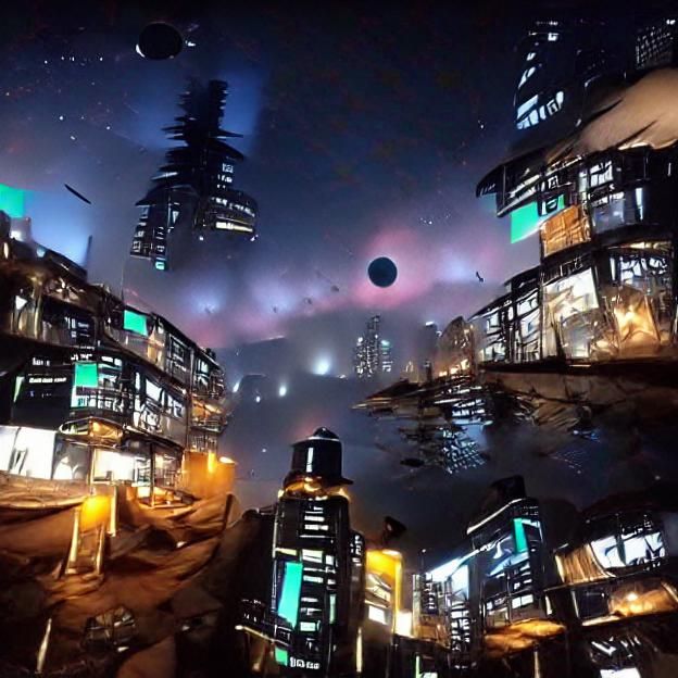 Whimsical City Floating in the Sky