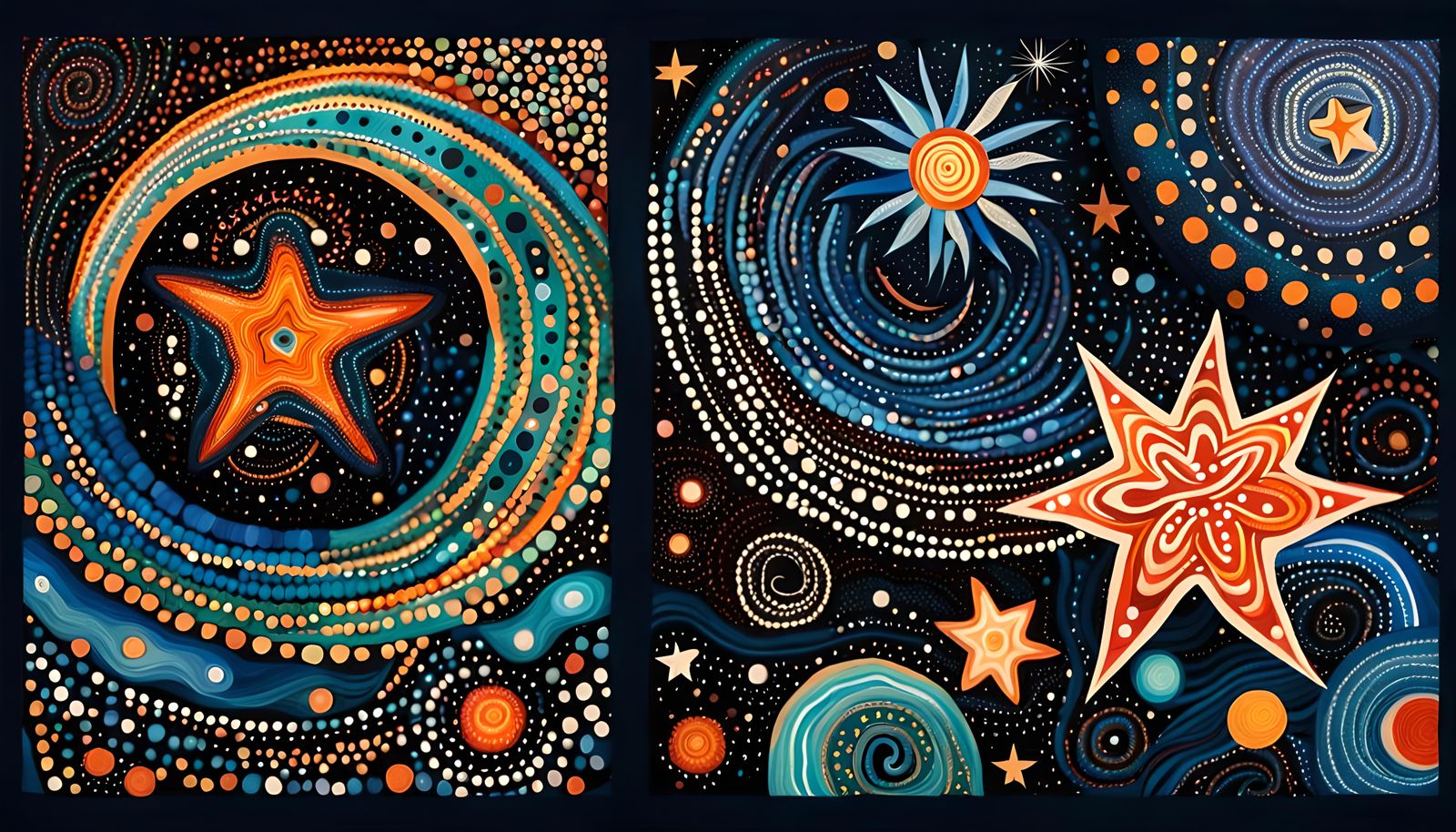 Aboriginal Dotted Stars in a Cosmic Maelstrom