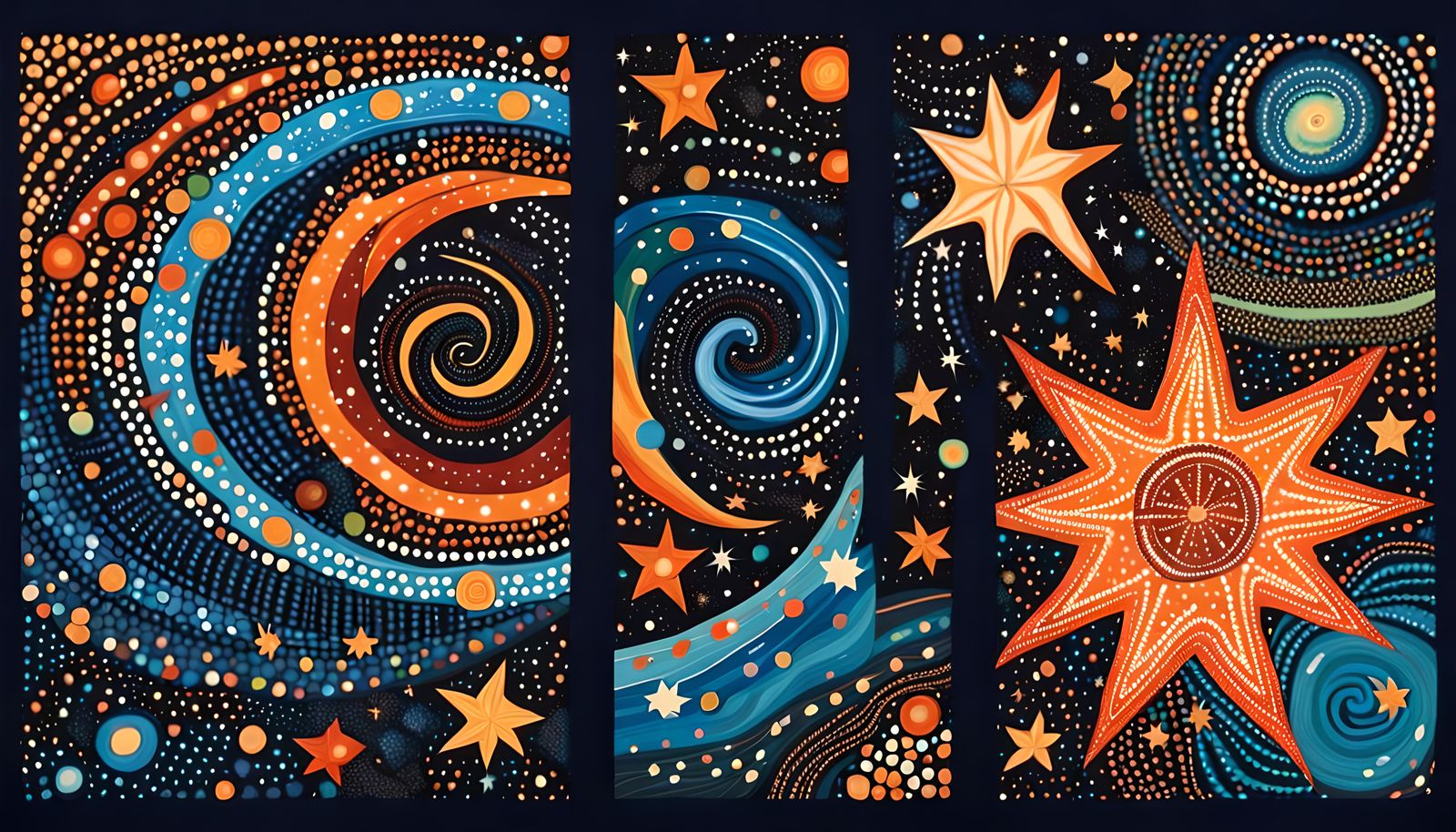 Aboriginal Dotted Stars in a Cosmic Maelstrom