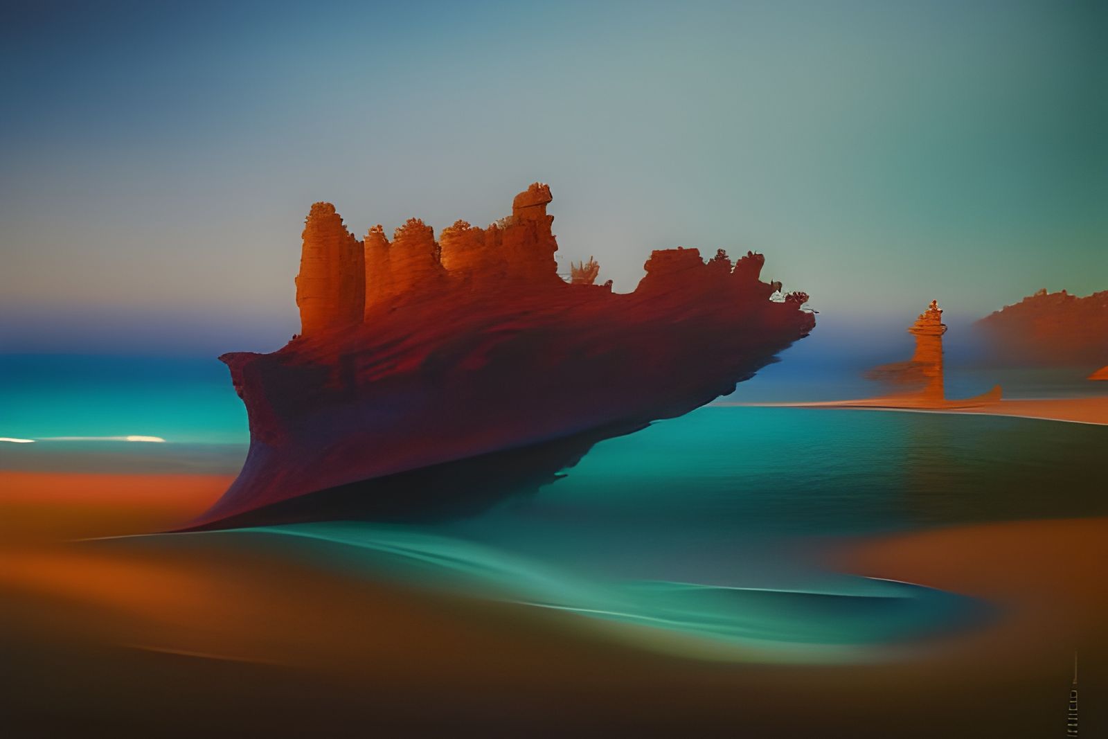 Ethereal Submarine City with Gaslight Aesthetic