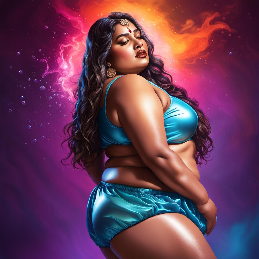 Fantasy Indian Goddess in Hyperrealistic Splash Art