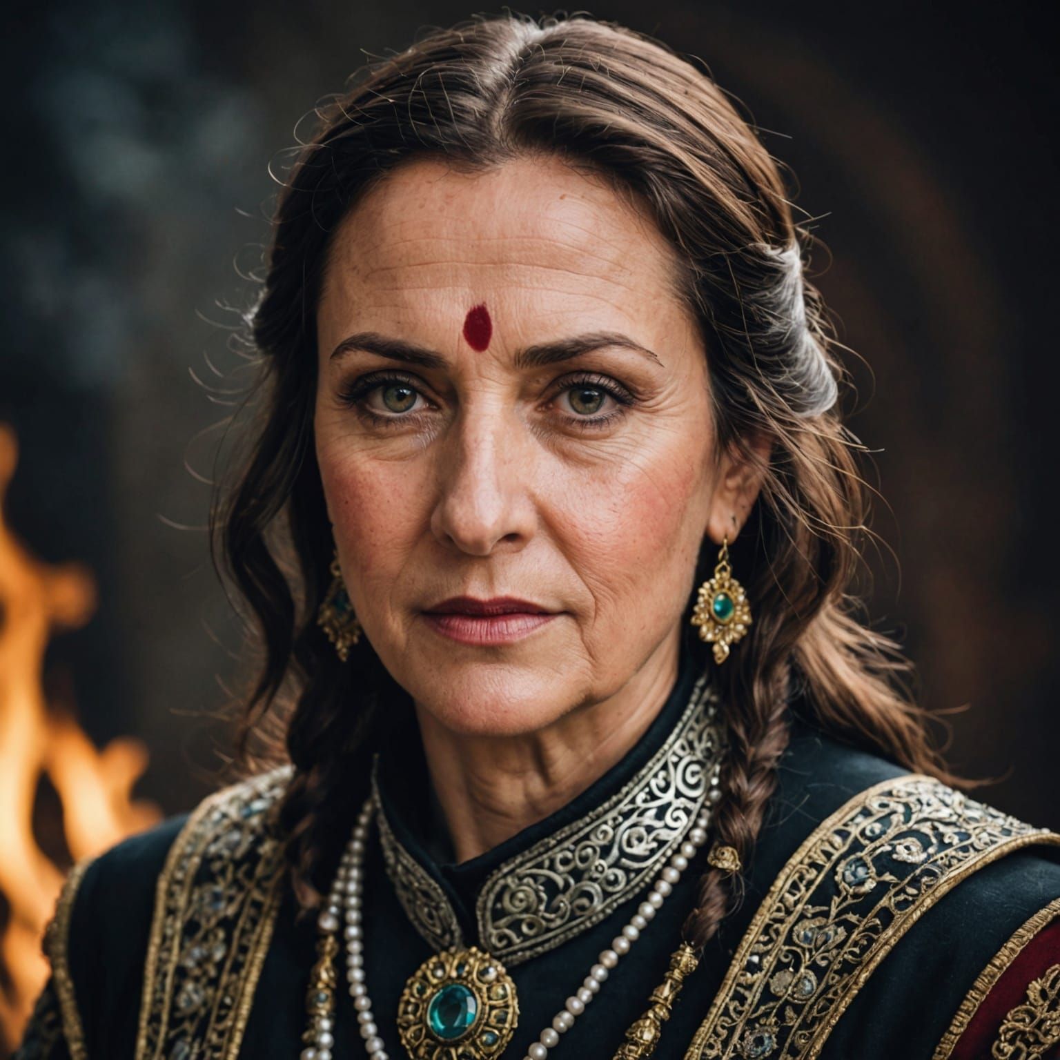 Enigmatic High Priestess in Abstract Surrealism