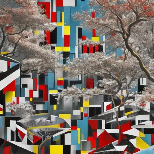 Dramatic Abstract Composition in Gorky's Style