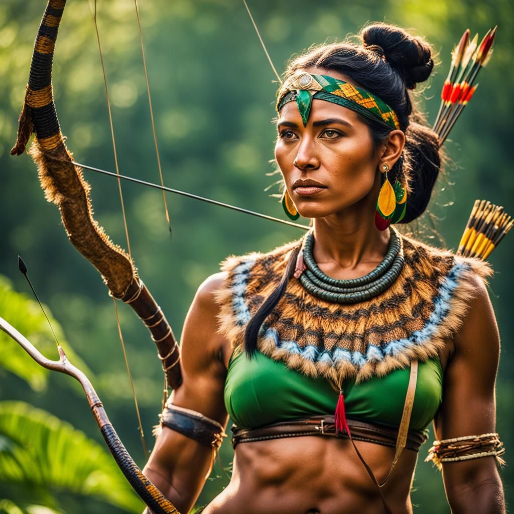 Stunning Amazonian Woman in Native Brazilian Attire