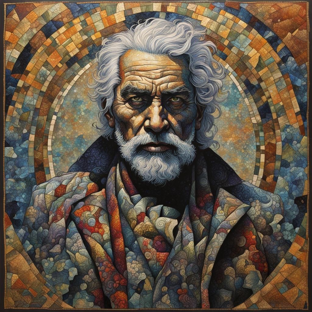 Surreal Influencer Portrait in Art Deco Style