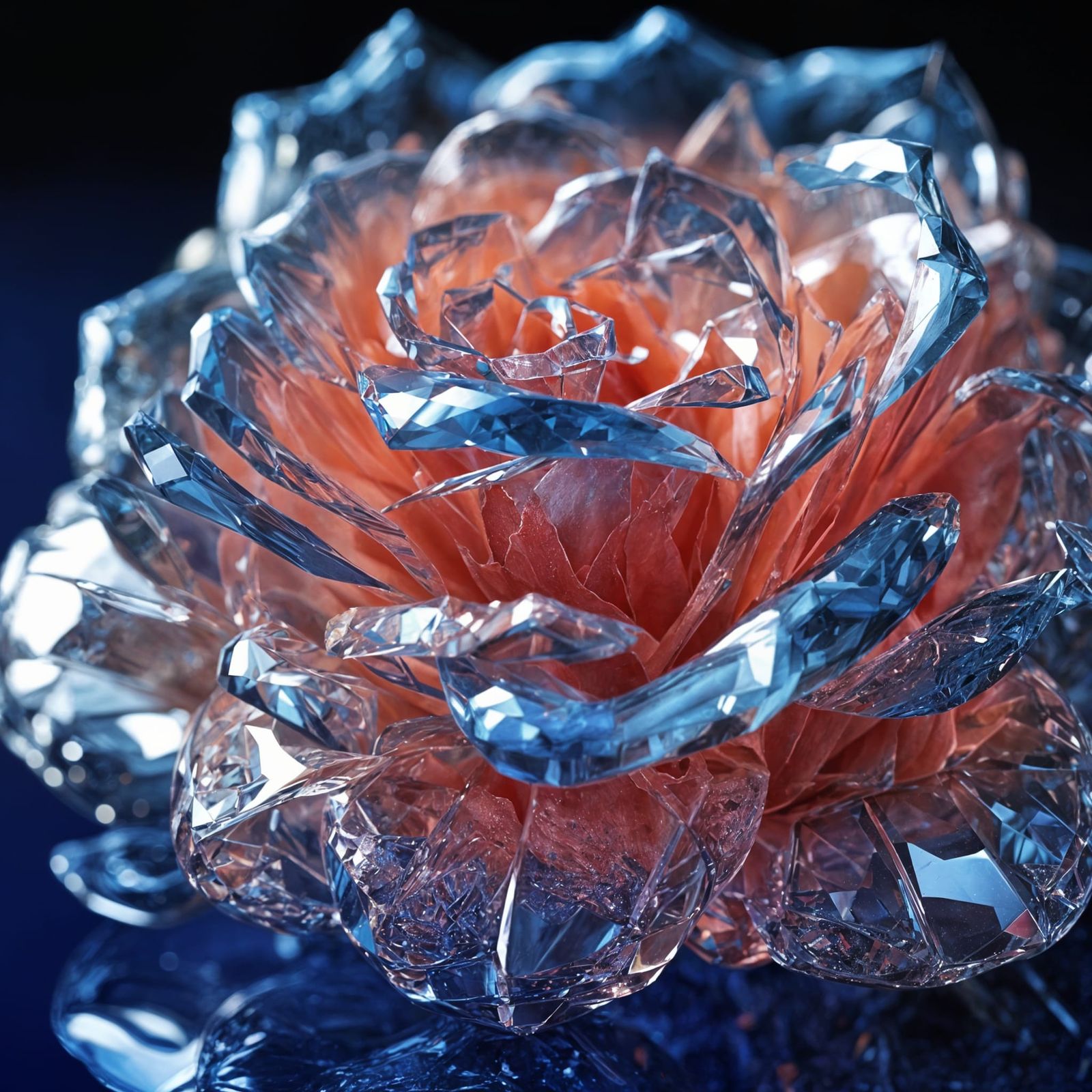Blue Crystal Rose: A Modern Floral Still Life