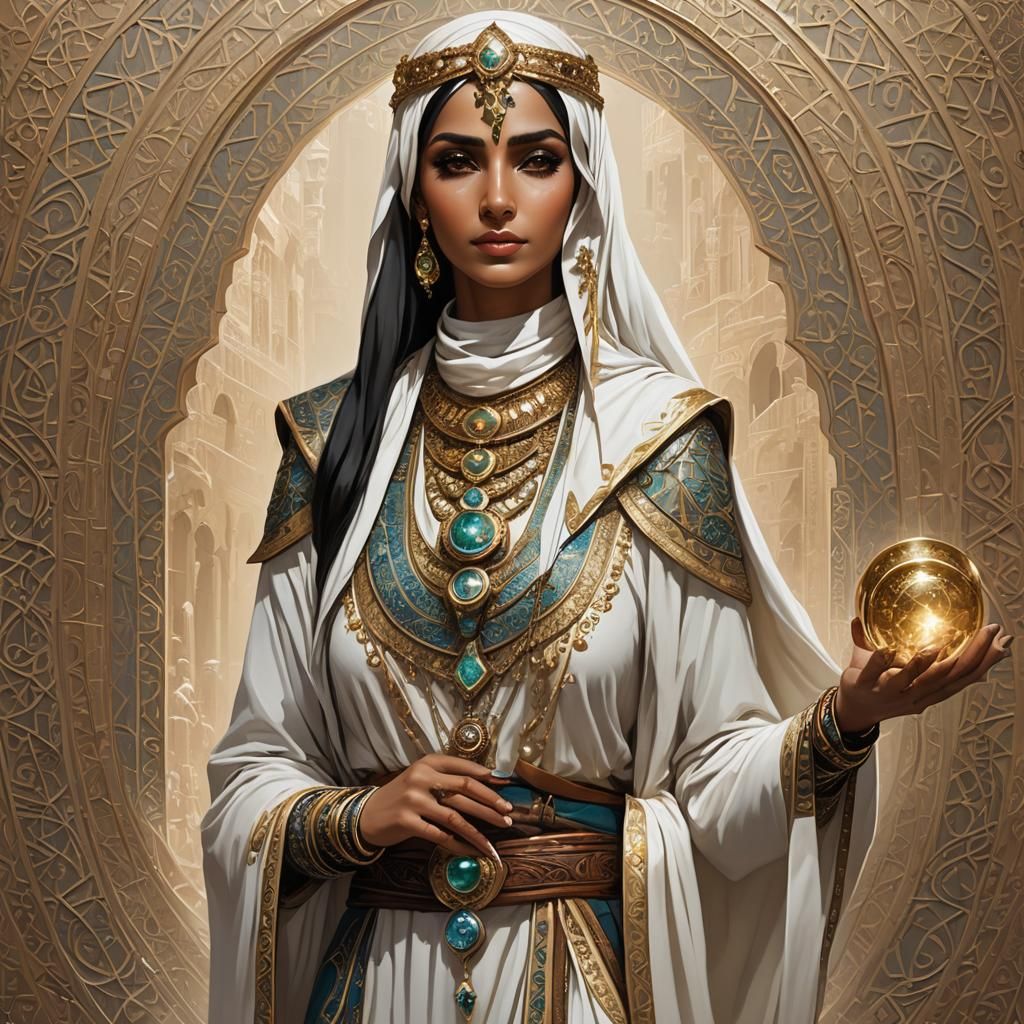 Fantasy Arabian Priestess of Celerity and Courage