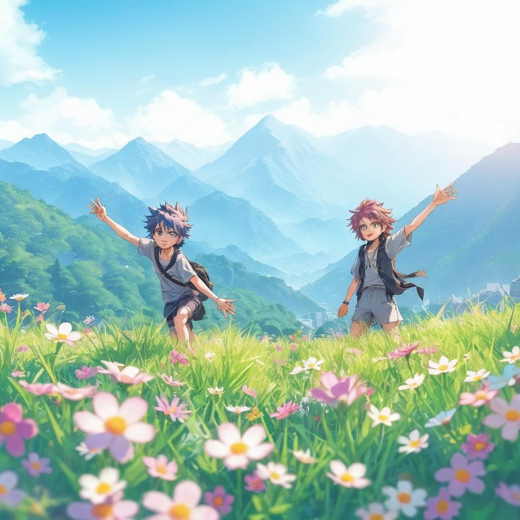 Creating an image of a manga character with exaggerated feat...