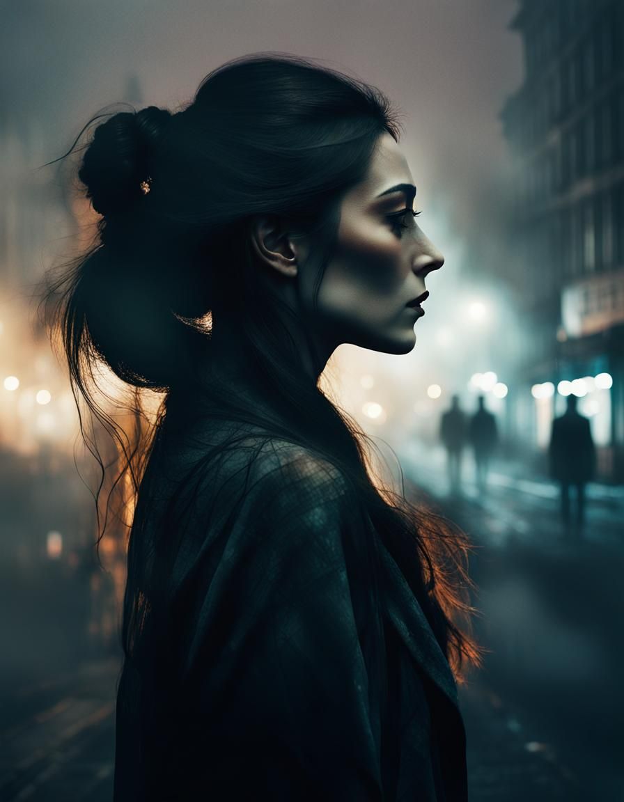 Dragon Spirit: Double Exposure Silhouette Art