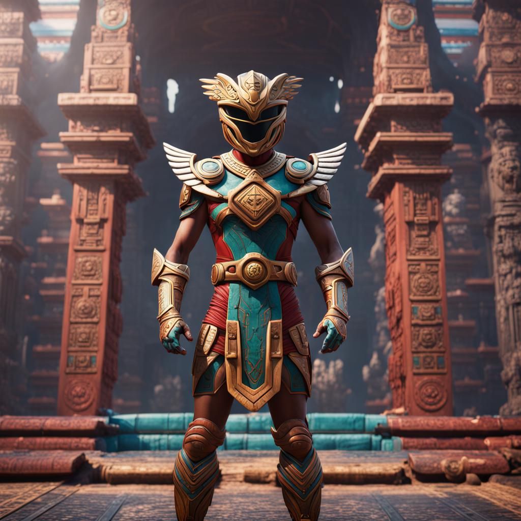 Aztec Power Ranger Concept Art in Unreal Engine