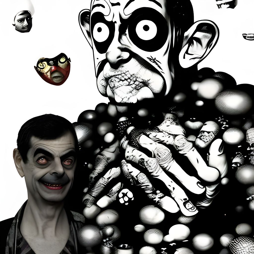 Mr. Bean and Santa Claus Cyborg Destroyer, Psychedelic Art