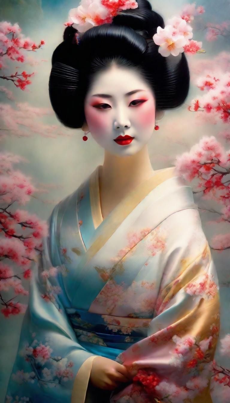 Geisha Portrait in Ethereal Fantasy Style