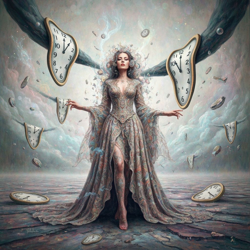 Dreamlike Woman in a Surrealist Landscape