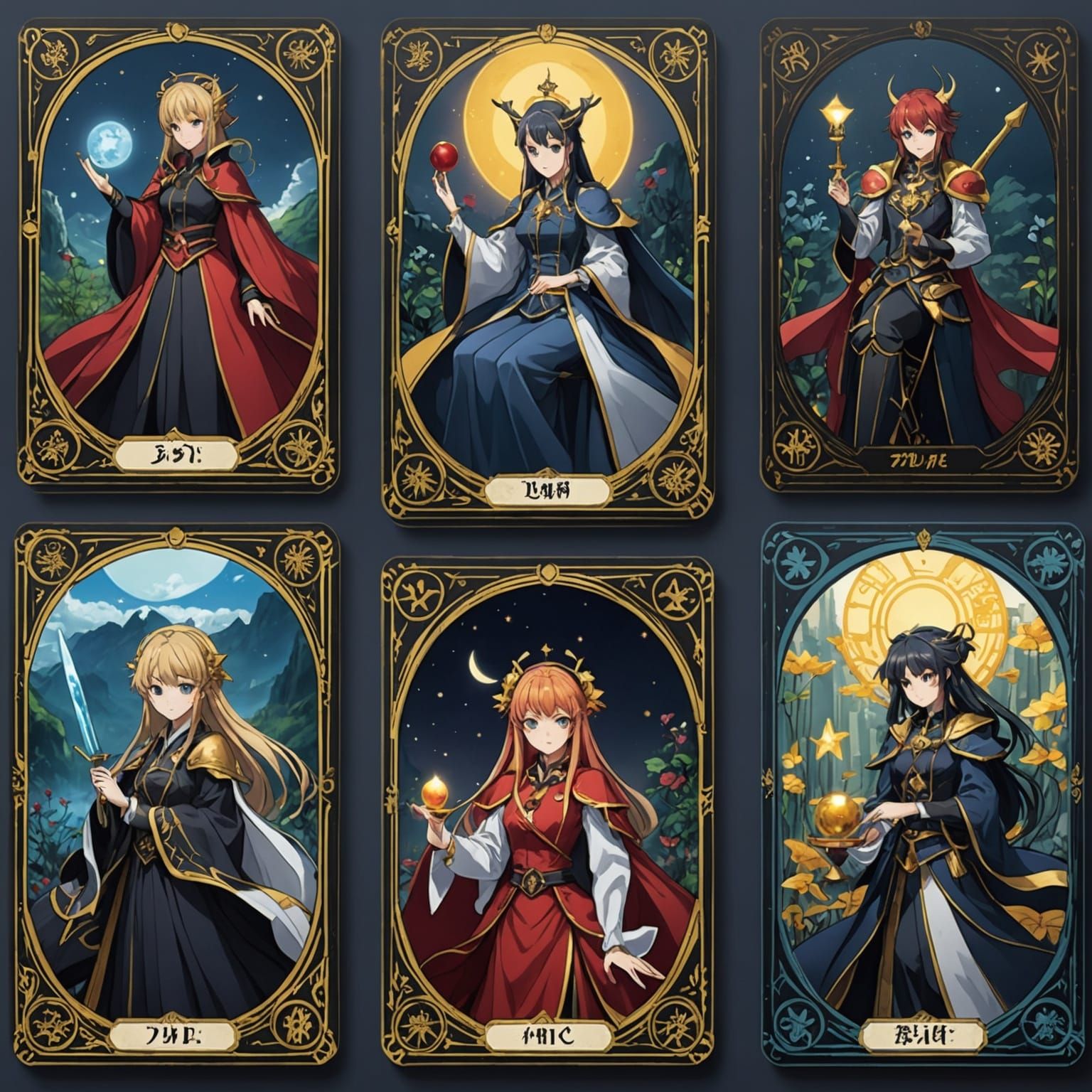 Anime Tarot Cards in Studio Trigger Style