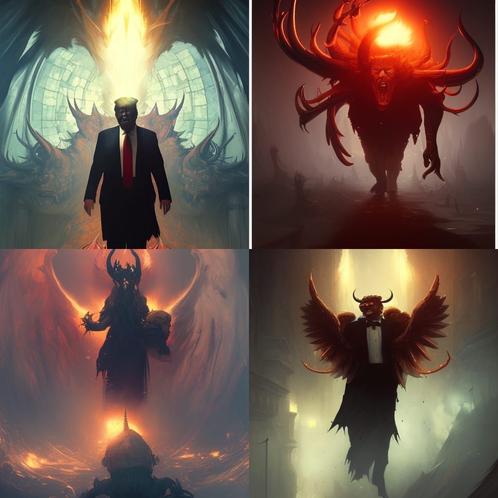 Donald Trump Devil: Dark Fantasy Concept Art