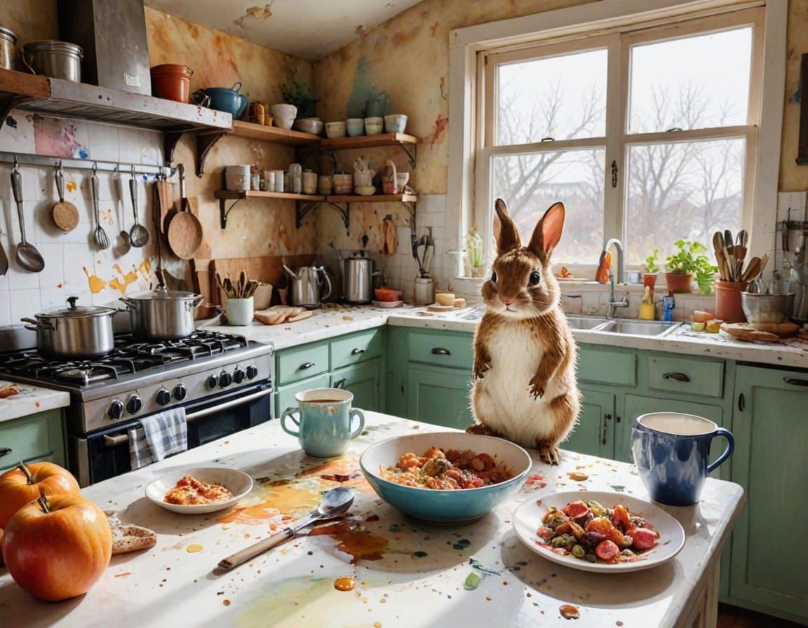 🥇messy breakfast bunny