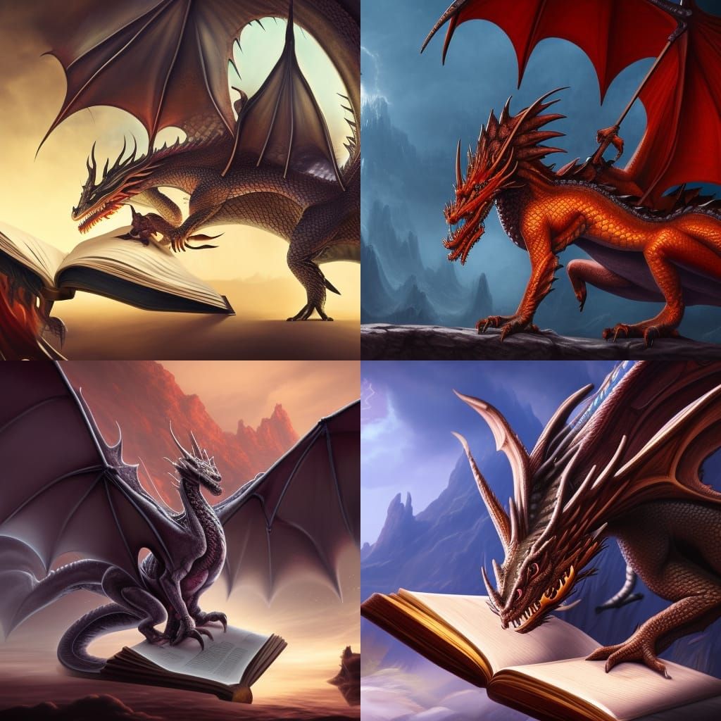 Dragon defending a book