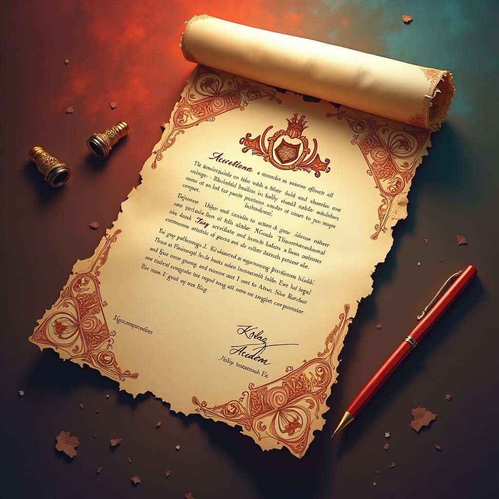 Acceptance Letter to Krag Academy: Detailed Concept Art