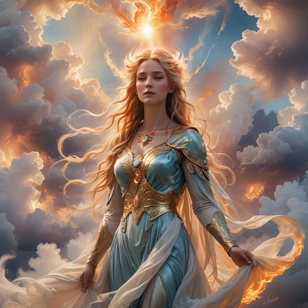 Celestial Goddess of Fire and Ice Art