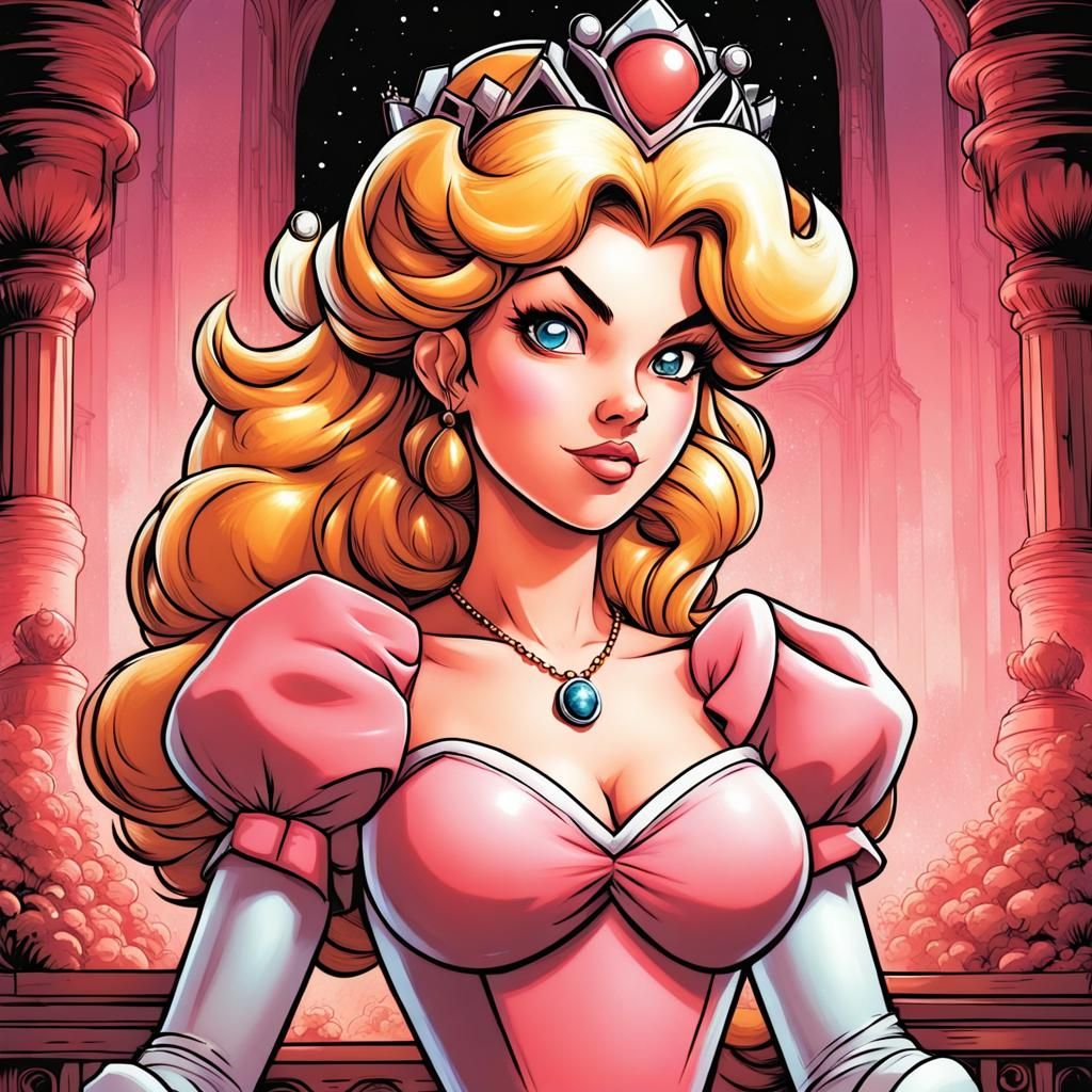 Princess Peach in Comic Book Art Style