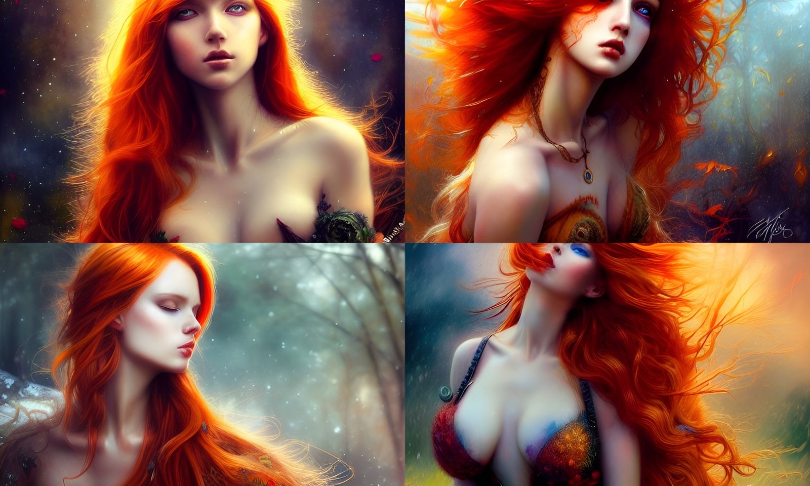 Magical Redhead Portrait in Detailed Digital Painting