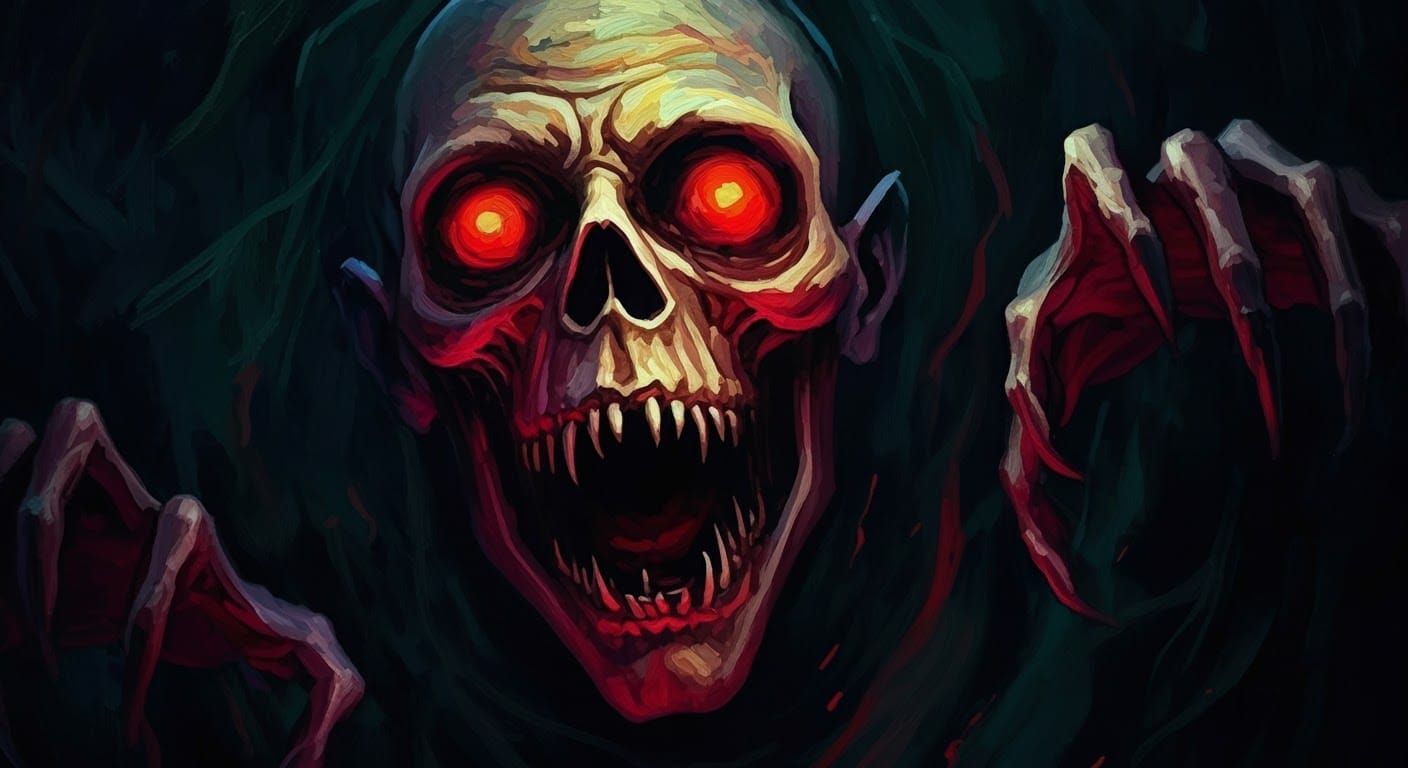 Terrifying Sleep Paralysis Demon in Gouache and Watercolor