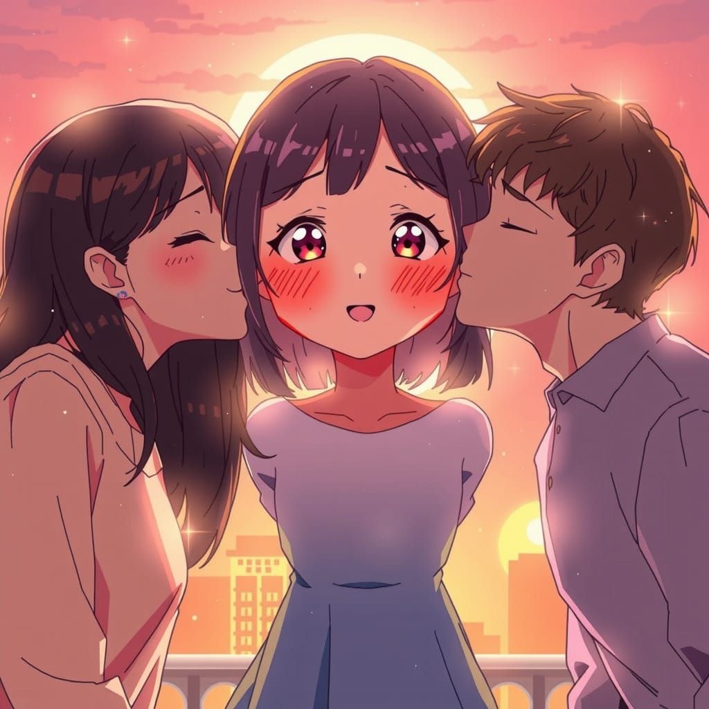 Softly Kissed in a Sunset Cityscape