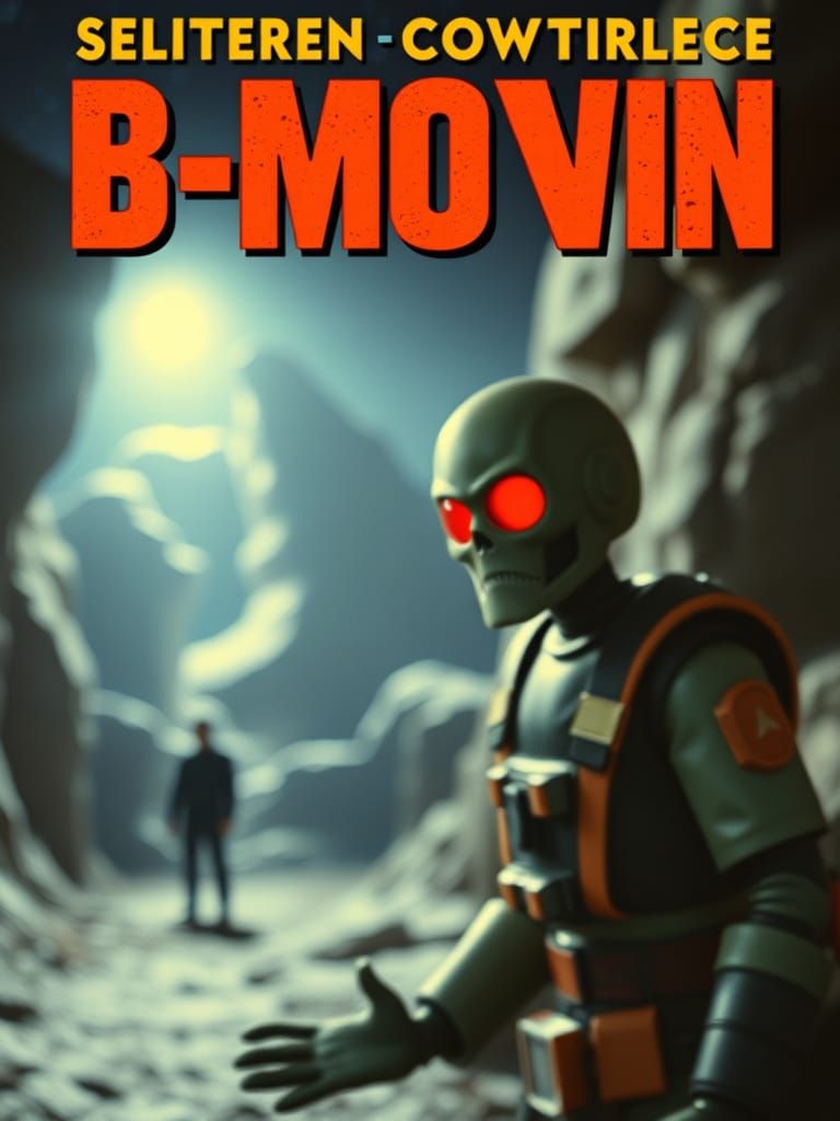 Vintage Sci-Fi B-Movie Poster in Retro Style