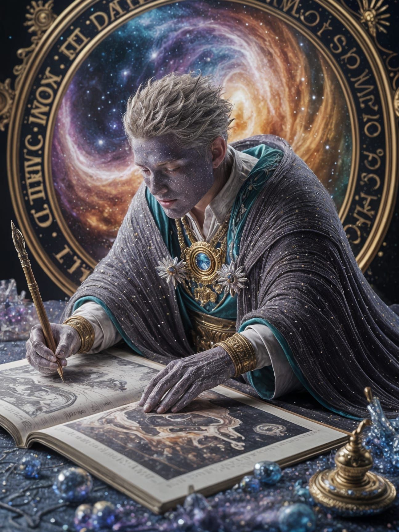 Celestial Cartographer Mapping Galaxies with Stardust Brushe...