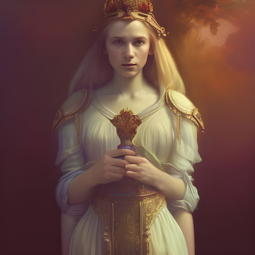 Gorgeous Cleric Princess Portrait in Art Nouveau Style