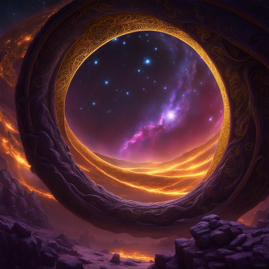 Celestial Serpent Nest Amidst Stars and Nebula