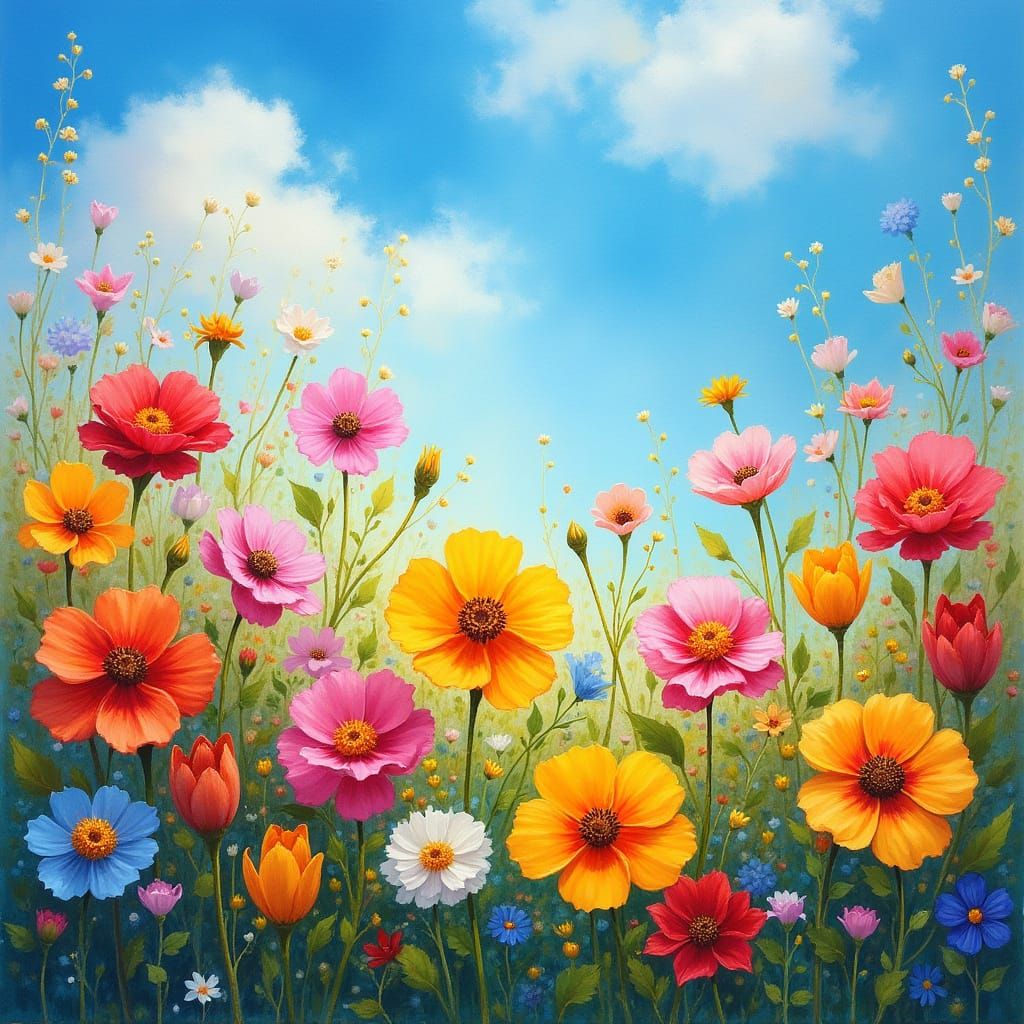 Vibrant Blooms in Whimsical Light