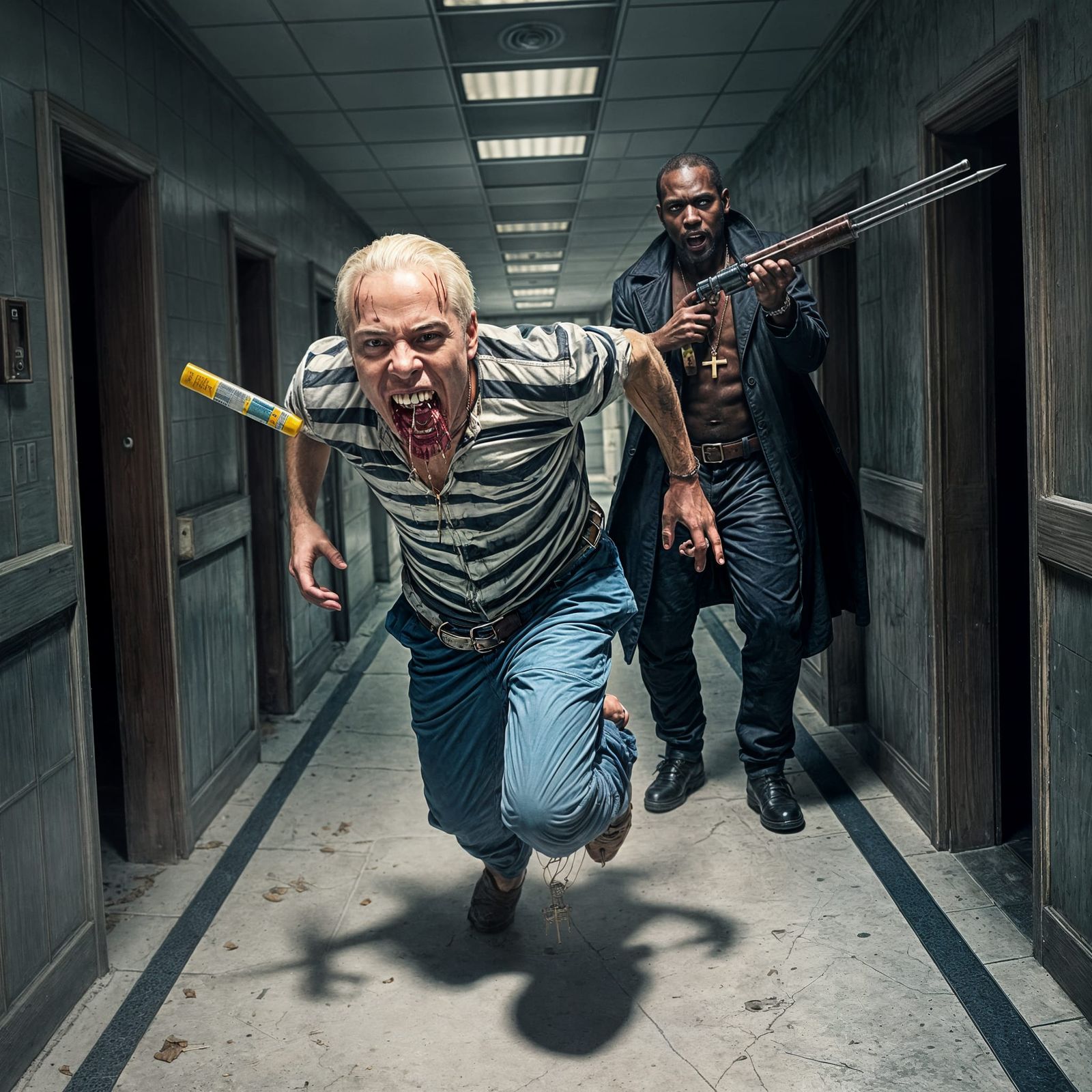 Vampire Hunter Confrontation in Asylum Escape