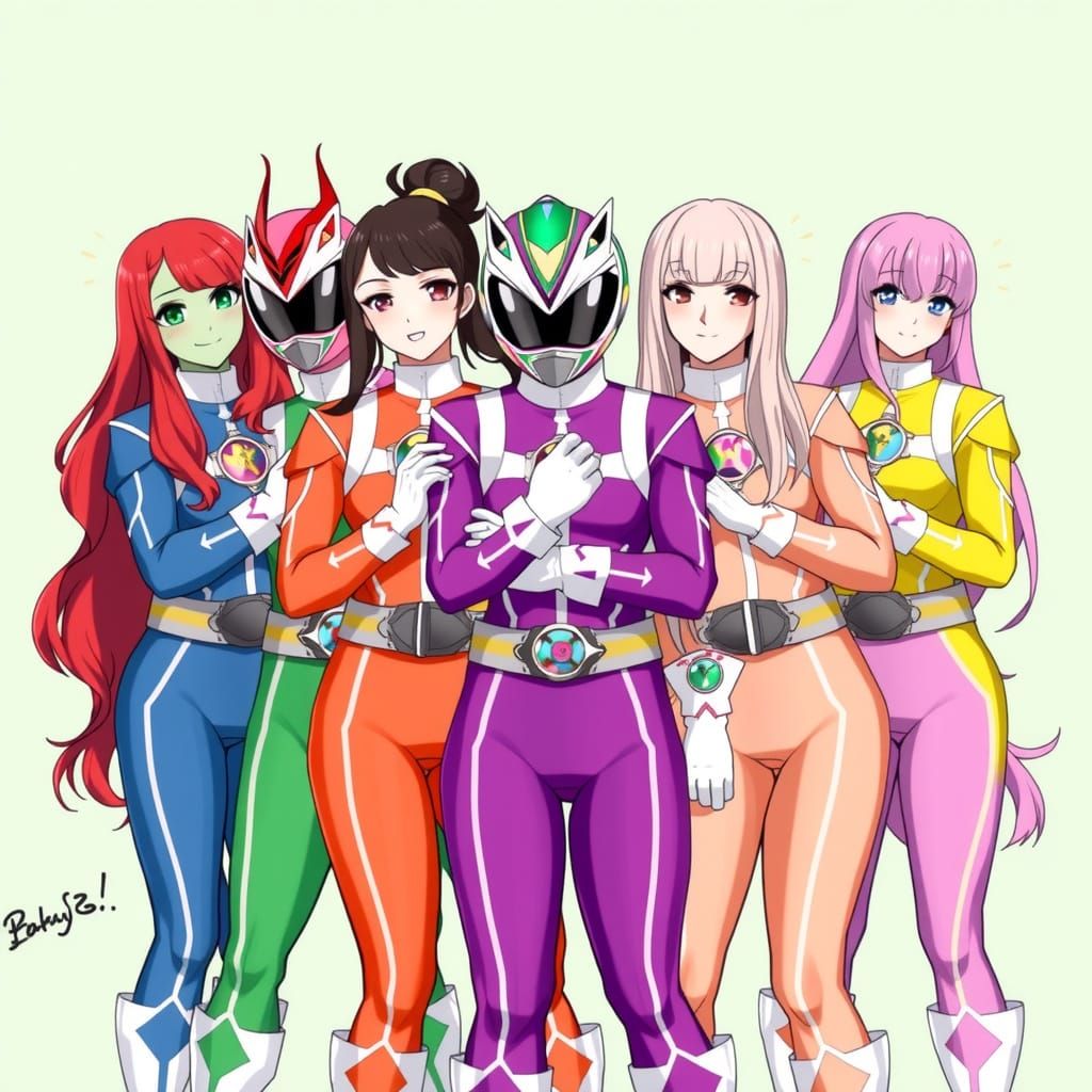 Cute Super Sentai Heroic Team of Five Women