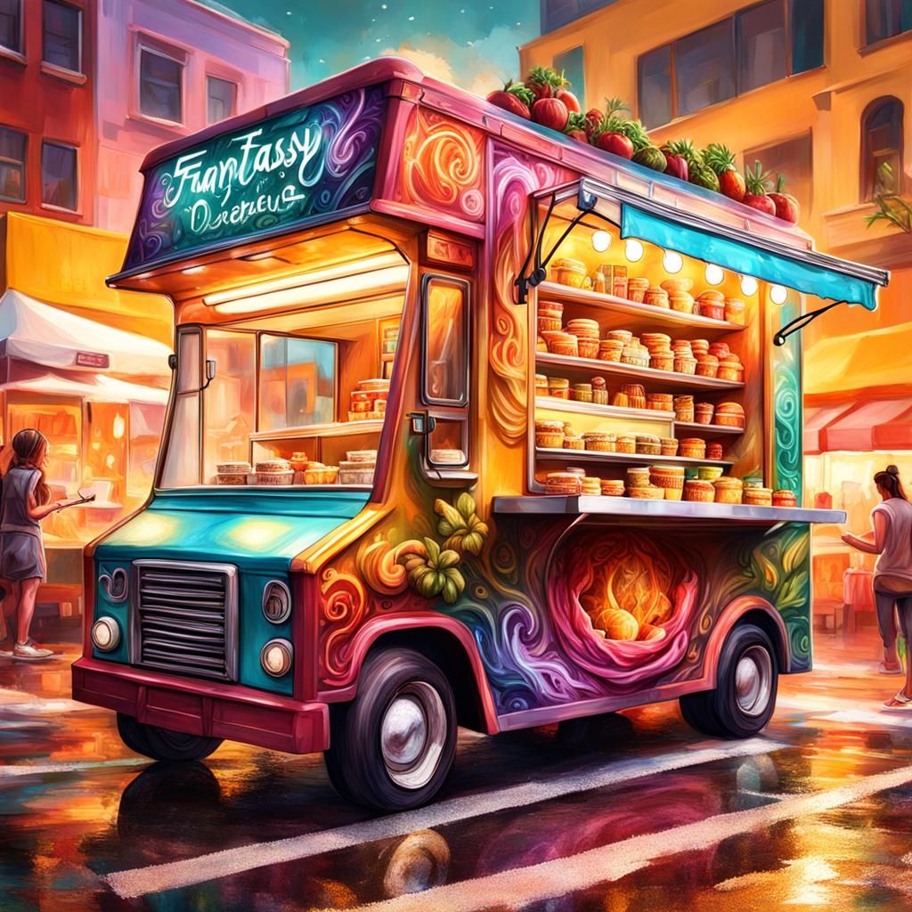 Toddler's Dream Fantasy Food Truck in Splash Art