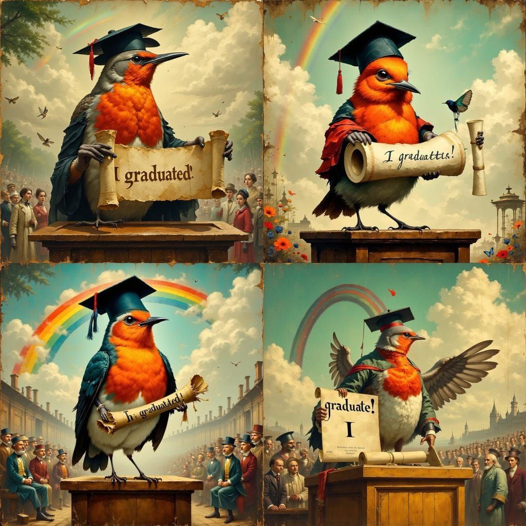 Robin Graduates High School: An Arcimboldo-Inspired Portrait