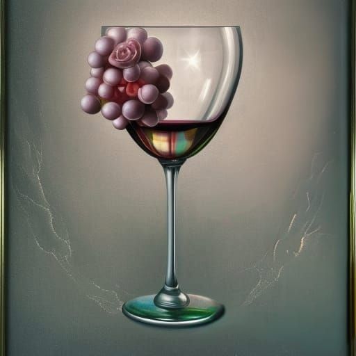 Hyperrealistic Wine Glass in Pop Surrealism Style
