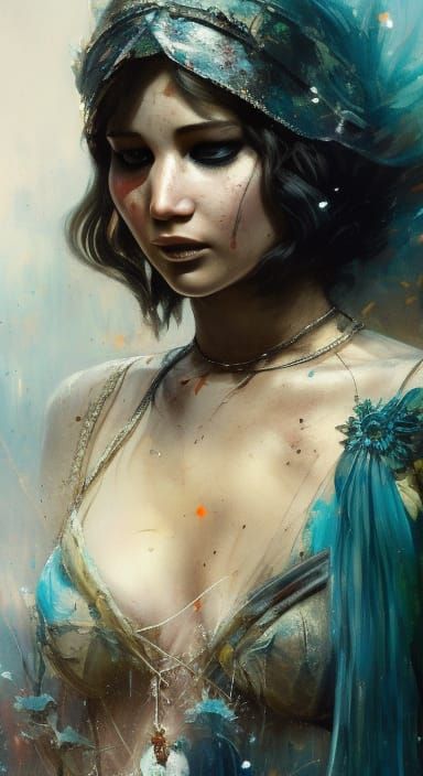 Jennifer Lawrence as Lady Death: Comic Art