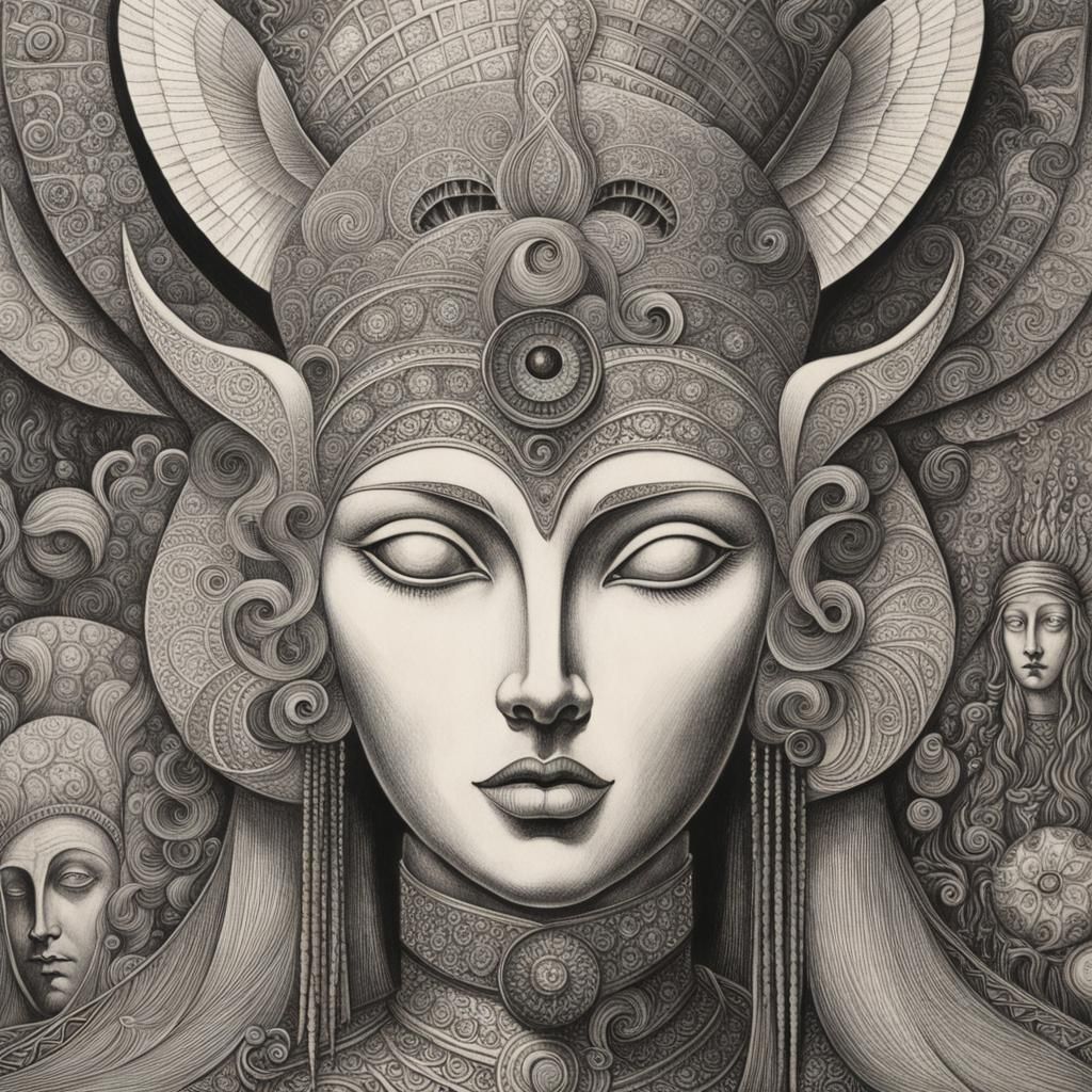 Visionary Portrait in Ernst Fuchs Style