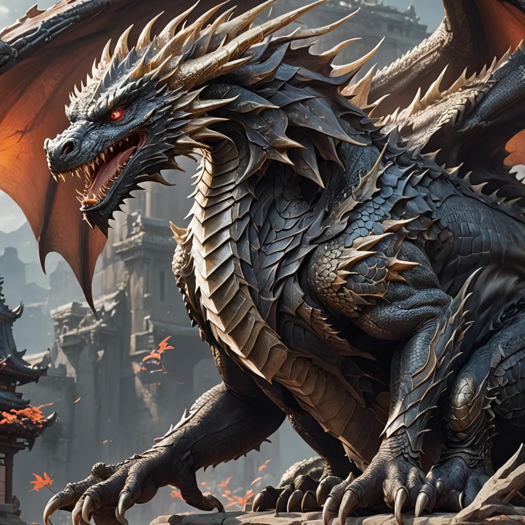 Anime Dragon in Detailed 3D Rendering