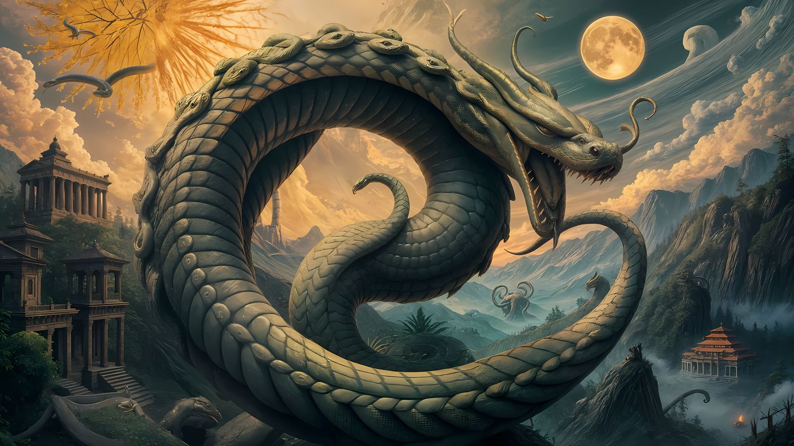 Epic Serpent Coiled in Infinity