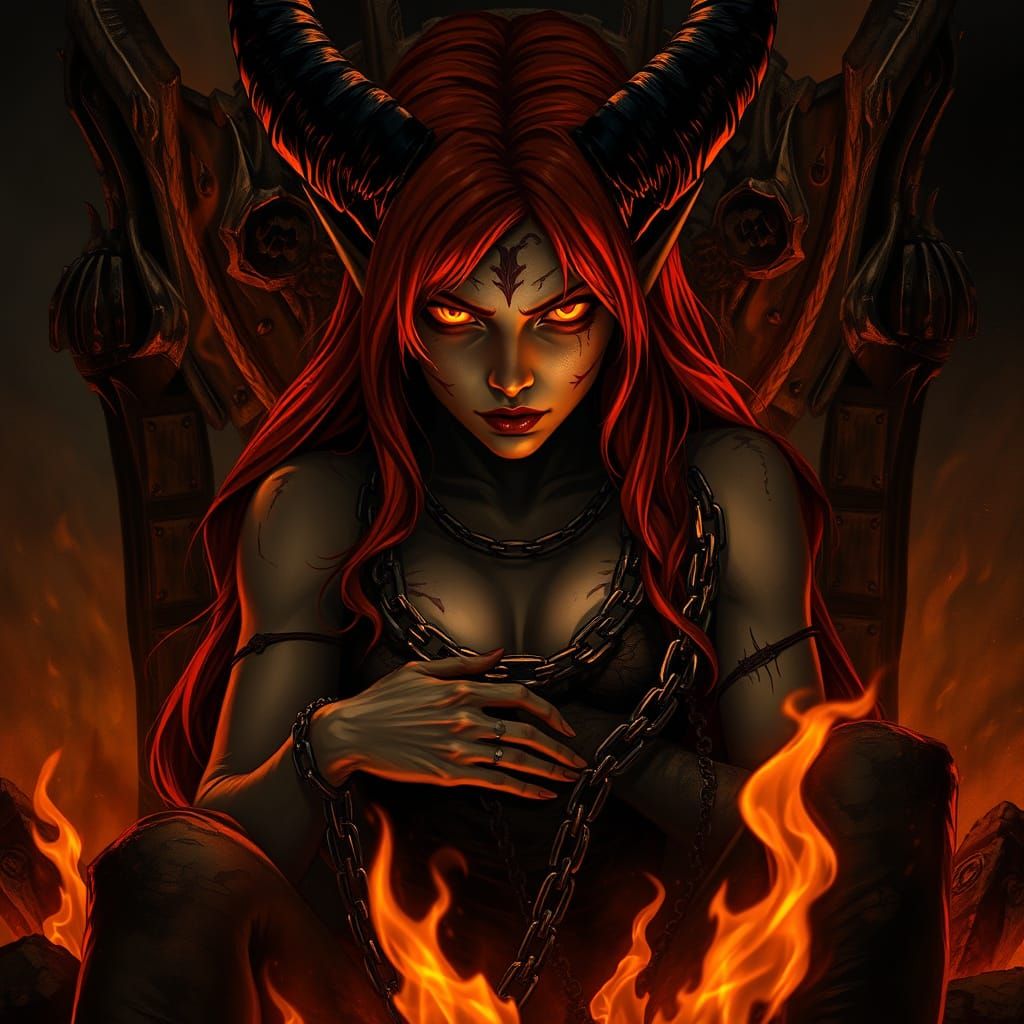 Redhead Archdemon in Chains: A Gothic Dark Fantasy