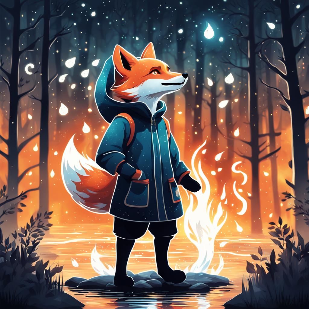 Enchanted Fox Wields Magical Control Over Fire and Water in ...