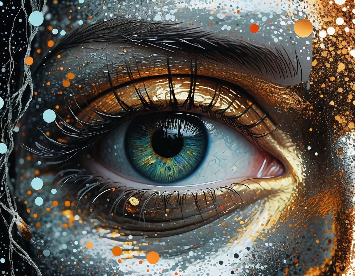 Ethereal Eyes in Floral Surrealism